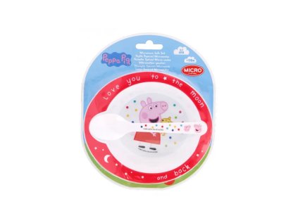 detsky plastovy riad 2ks peppa pig baby miska lyzicka 13478