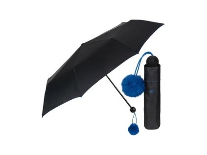 perletti damsky skladaci dazdnik pom pom modra 26098