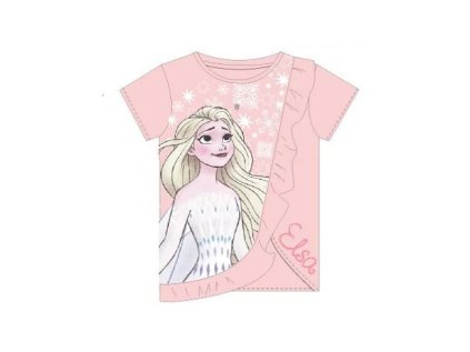 Dívčí bavlené triko DISNEY FROZEN, růžové (Velikost 8 let (128cm))