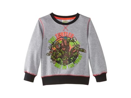 Chlapecká bavlněná mikina NINJA ŽELVY šedá (OE1302) (Velikost 3 roky (98cm))