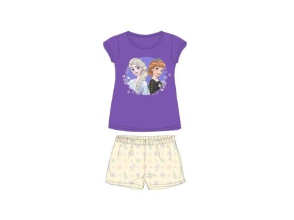 Dívčí bavlněné pyžamo krátké DISNEY FROZEN / fialové (Velikost 9 let (134cm))