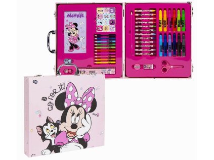 42 - DÍLNÝ DŘEVĚNÝ KRESLÍCÍ KUFŘÍK MINNIE (Velikost uni)
