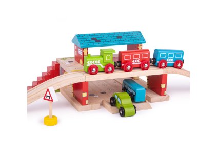 Bigjigs Rail Nádraží nad cestou