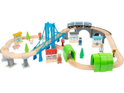 11492 legler small foot holz eisenbahn set 60teile a