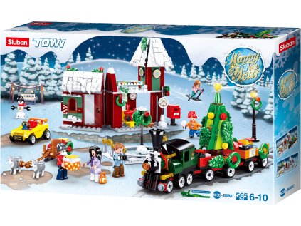 Sluban Town M38-B0887 Vánoční vesnice s vláčkem