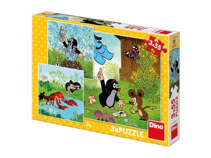 Dino Puzzle Krteček a kalhotky 3x55 dílků