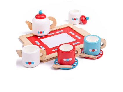 Bigjigs Toys Čajový servis s puntíky poškozený obal