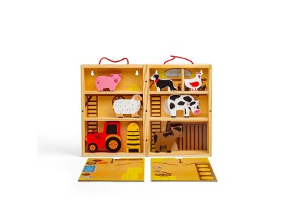 Bigjigs Toys Krabička na hraní farma zvířat