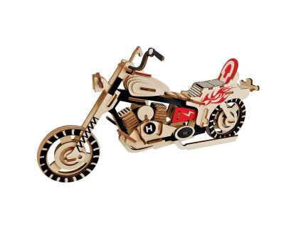 Woodcraft Dřevěné 3D puzzle Motorka HD I barevná