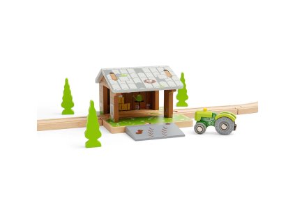 Bigjigs Rail Stodola na kolejích