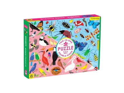 Mudpuppy Oboustranné puzzle Brouci a ptáci 100 dílků
