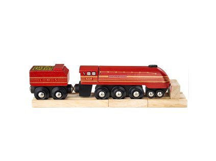 Bigjigs Rail replika lokomotivy Duchess of Hamilton + 3 koleje