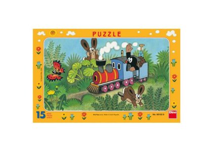 Dino Papírové puzzle Krtek a lokomotiva15 dílků