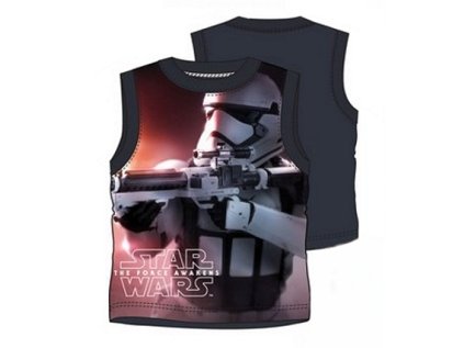 CHLAPECKÉ TRIČKO BEZ RUKÁVŮ - TÍLKO STAR WARS šedé (Velikost 104)