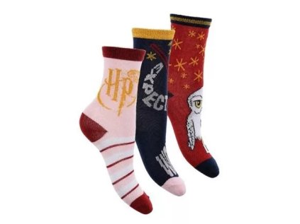 DÍVČÍ PONOŽKY HARRY POTTER SADA 3 KS (Velikost 23/26)