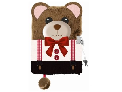 Památník/zápisník s visacím zámkem A5/96 listů, MEDVÍDEK