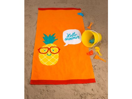 Dětská plážová osuška Ananas Oranžová