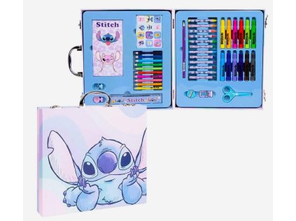 42 - DÍLNÝ DŘEVĚNÝ KRESLÍCÍ KUFŘÍK LILO A STITCH, lehce poškozený obal (Velikost uni)