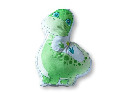 DETEXPOL Tvarovaný mikroplyšový polštářek Dino Polyester, 34x24 cm