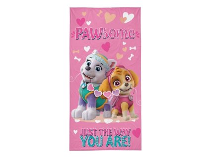 DETEXPOL Osuška Paw Patrol srdíčka Bavlna - Froté, 70/140 cm
