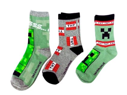 SADA 3 KS PONOŽKY MINECRAFT (Velikost 27-30)