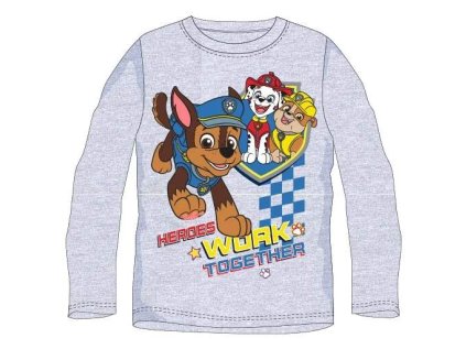 Chlapecké tričko Paw Patrol dlouhý rukáv šedé (Velikost 98)