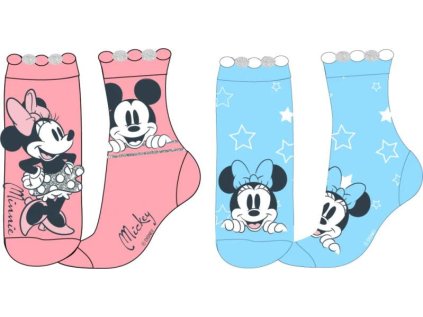 Dívčí ponožky Disney Minnie a Mickey Mouse sada 2 ks (Velikost 23/26)