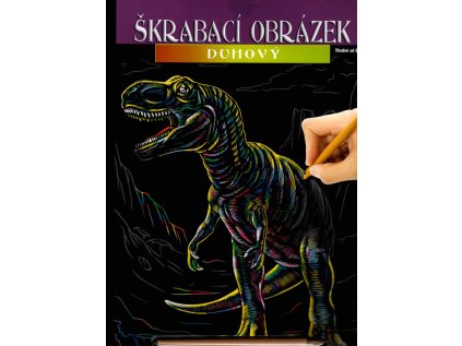 Škrabací obrázek - duhový - Tarbosaurus