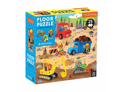 Mudpuppy Podlahové puzzle auta na stavbě 25 dílků - poškozený obal