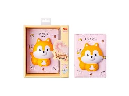 SQUISHY zápisník veverka 128 stran