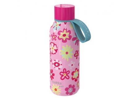 quokka kids solid nerezova flasa termoska s putkom flowers 330ml 40144