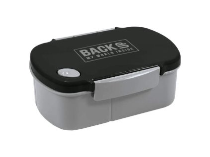 Backup svačinový box s přihrádkami černý