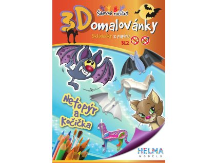 3D omalovánky OZ6 netopýr, kočka