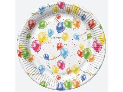 Talíř papírový PM 23cm 8ks Party Balloons and Garlands