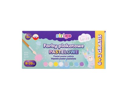 Temperové barvy STRIGO 8 x 20ml pastelové