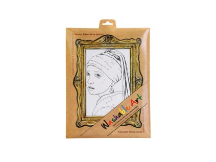 Plátno na kreslení FUNNY MAT - Johannes Vermeer + pastelky zdarma