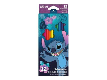 Pastelky trojhranné 12ks Stitch blue