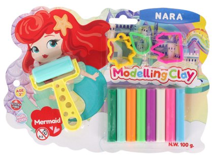 Plastelína / modelína NARA sada s vykrajovátky Mermaid