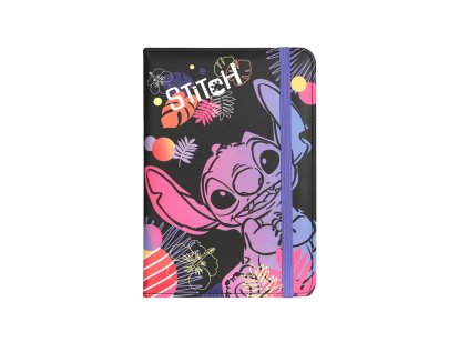 Designový notes A5 Stitch black vzor 1