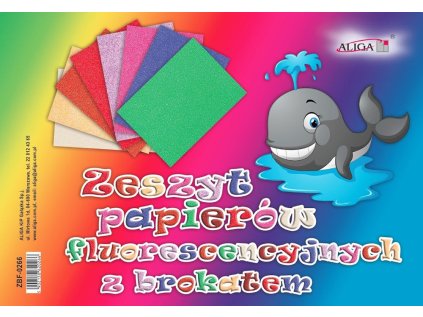 Barevné papíry B5/8 ks fluo brokát