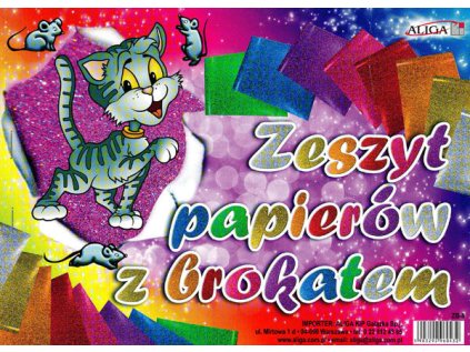Barevné papíry B4/8ks s brokátem 150g