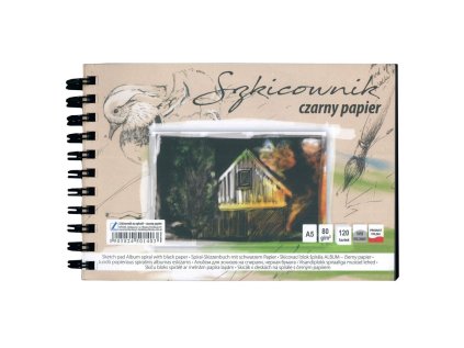 Skicák v deskach černý p A5/120l 80g SP