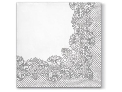 Ubrousky PAW Dekor L (20ks) Royal Lace (silver)