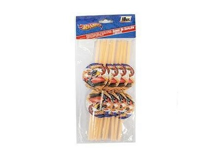 Hot Wheels Party slámky medalion 10ks