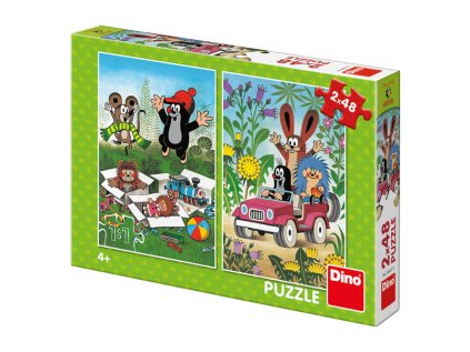 Dino Puzzle Krtek se raduje 2x48 dílků