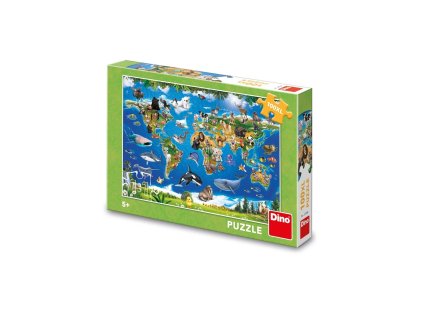 Dino Puzzle Mapa zvířat 100 XL dílků
