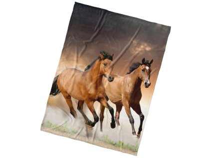 42950 mikroplysova deka kone hnedaci 150x200