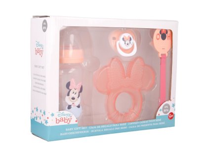 disney baby 4 dielny darcekovy set minnie mouse flasa hryzatko cumlik a drziak 13108