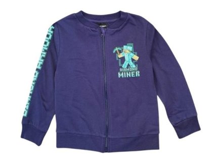 MIKINA MINECRAFT F uk aw23 60476 - 161a tm. modrá (TSou) (Velikost 11-12)