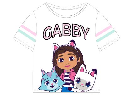 Dívčí tričko Crop Top Gabby´s Dollhouse bílé (Velikost 104)